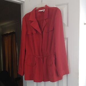 Women's Red Cargo Utility Jacket Size 3 Size 16 Size XL